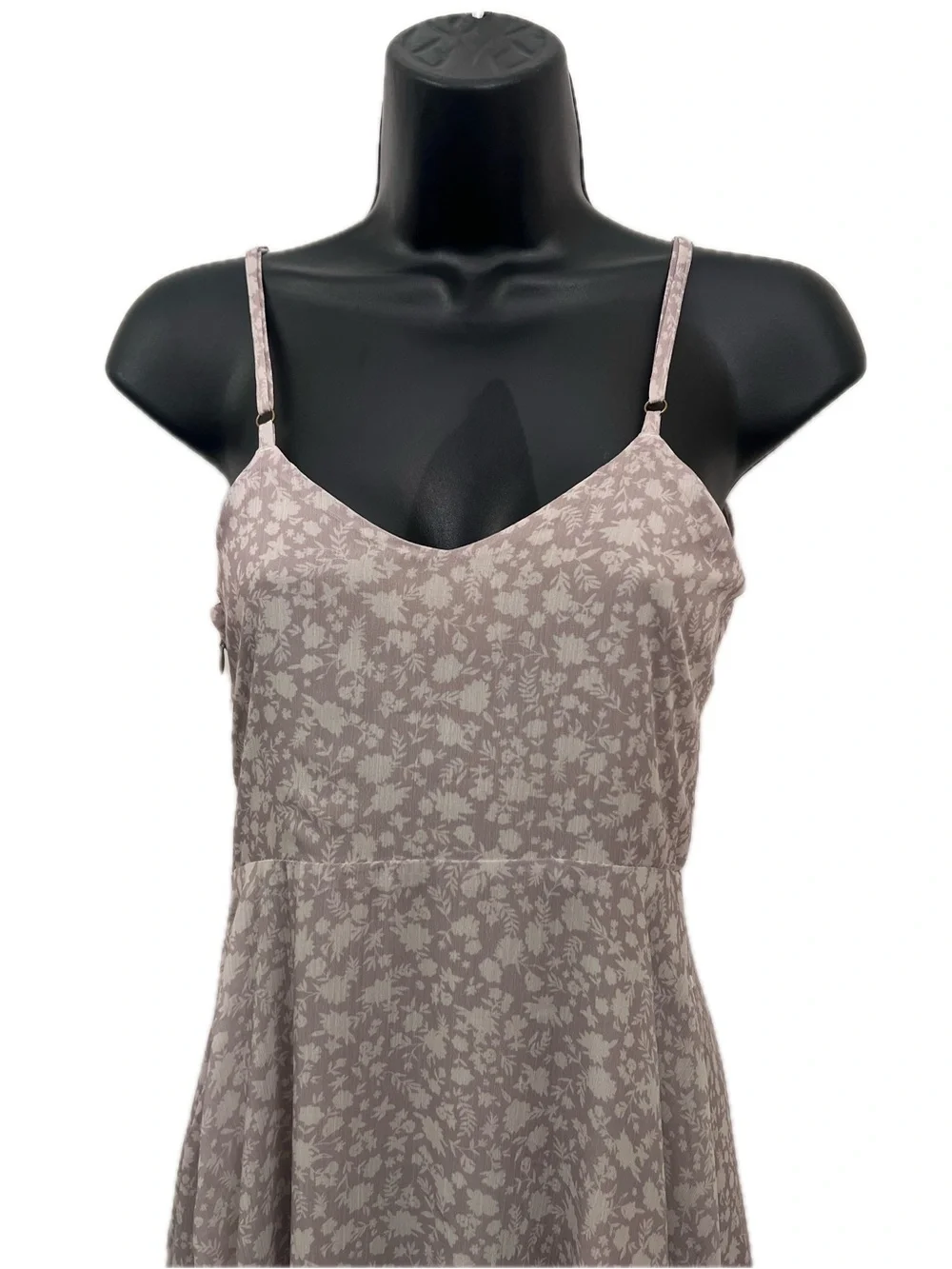 Mia Joy Athena XS Taupe Floral Handkerchief Hem Midi Dress Boho Cottagecore